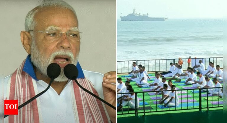 International Yoga Day: ‘Yoga is pause button’; PM Modi’s strong message for world ‘going through unrest’ | India News